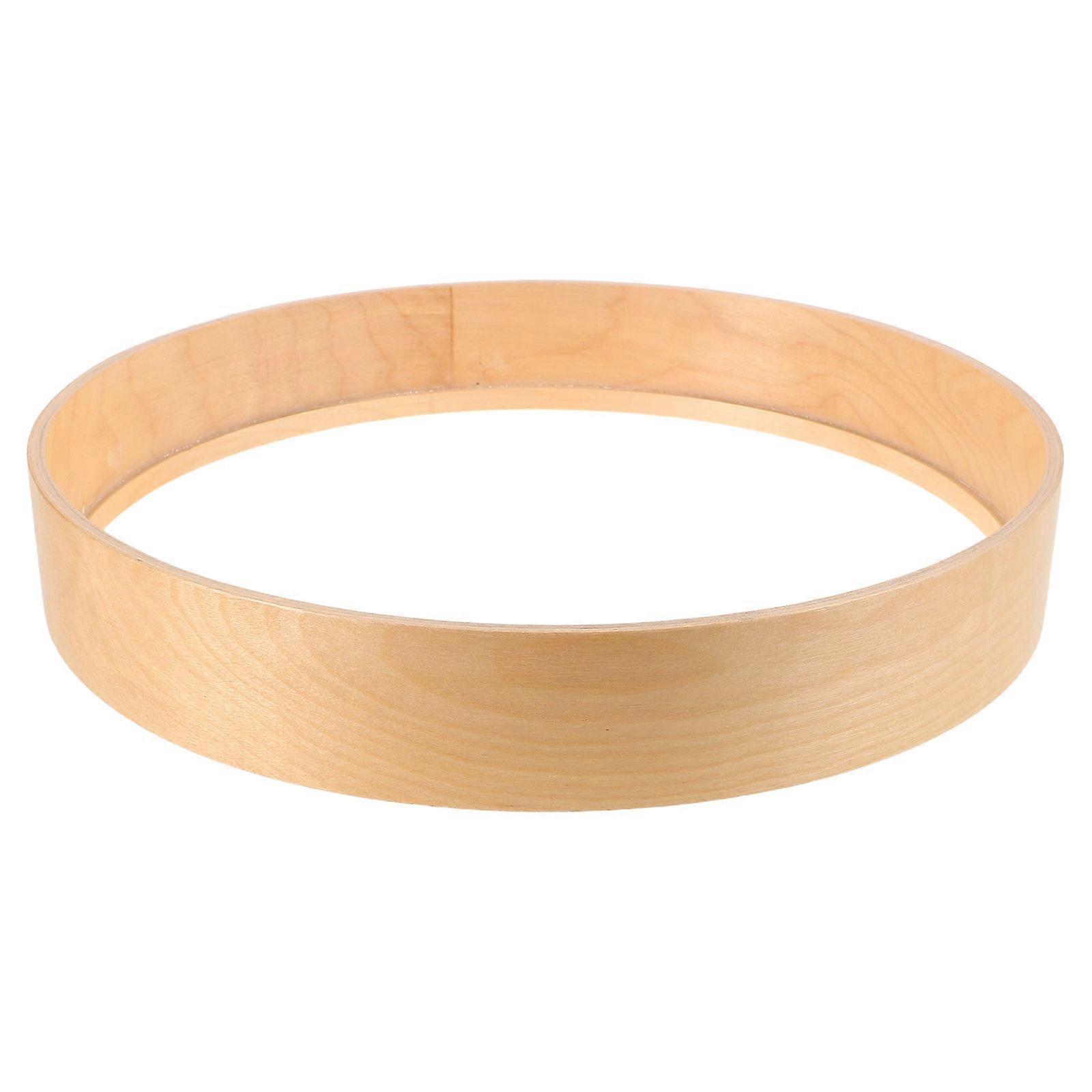 Wooden Round Wall Clock Frame for Decor Light Brown Solid Wood Design