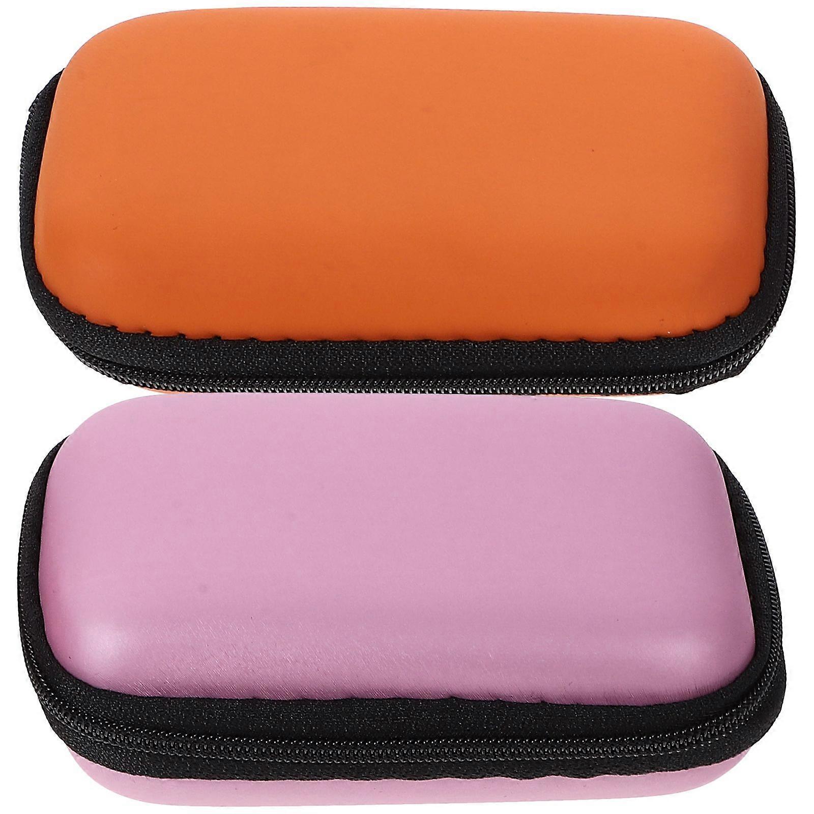 2pcs Hard Drive Case Portable Hard Disk Protection Storage Box Computer Accessory