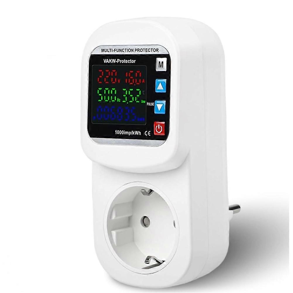 Multifunction over Voltage Current Protector Socket Adjustable Timed Switch Temperature Control Frequency Protector EU Plug
