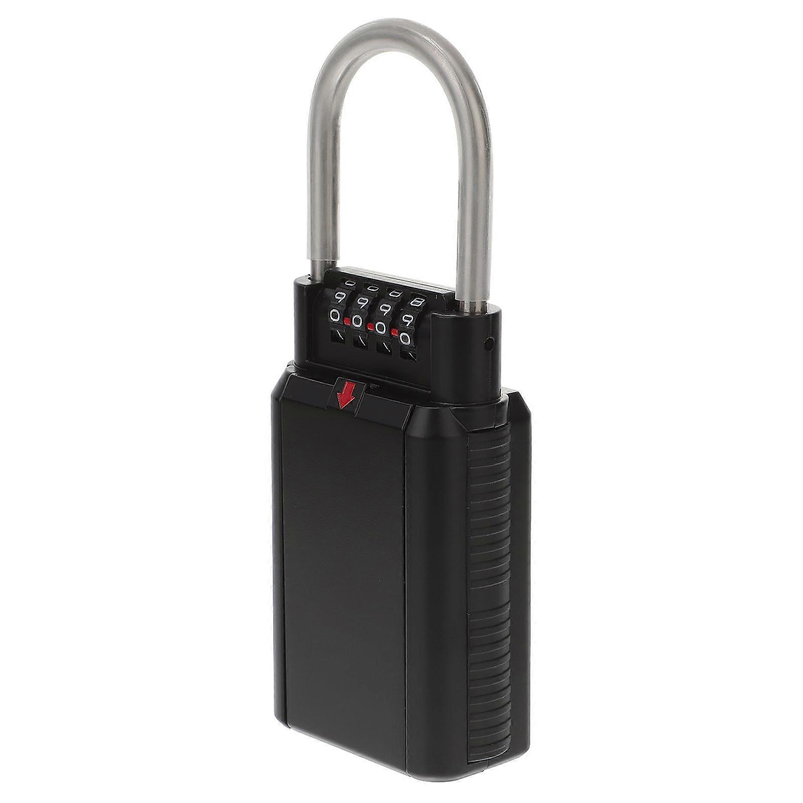 Black Metal Key Lock Box for Outdoor Storage with 4-Digit Code