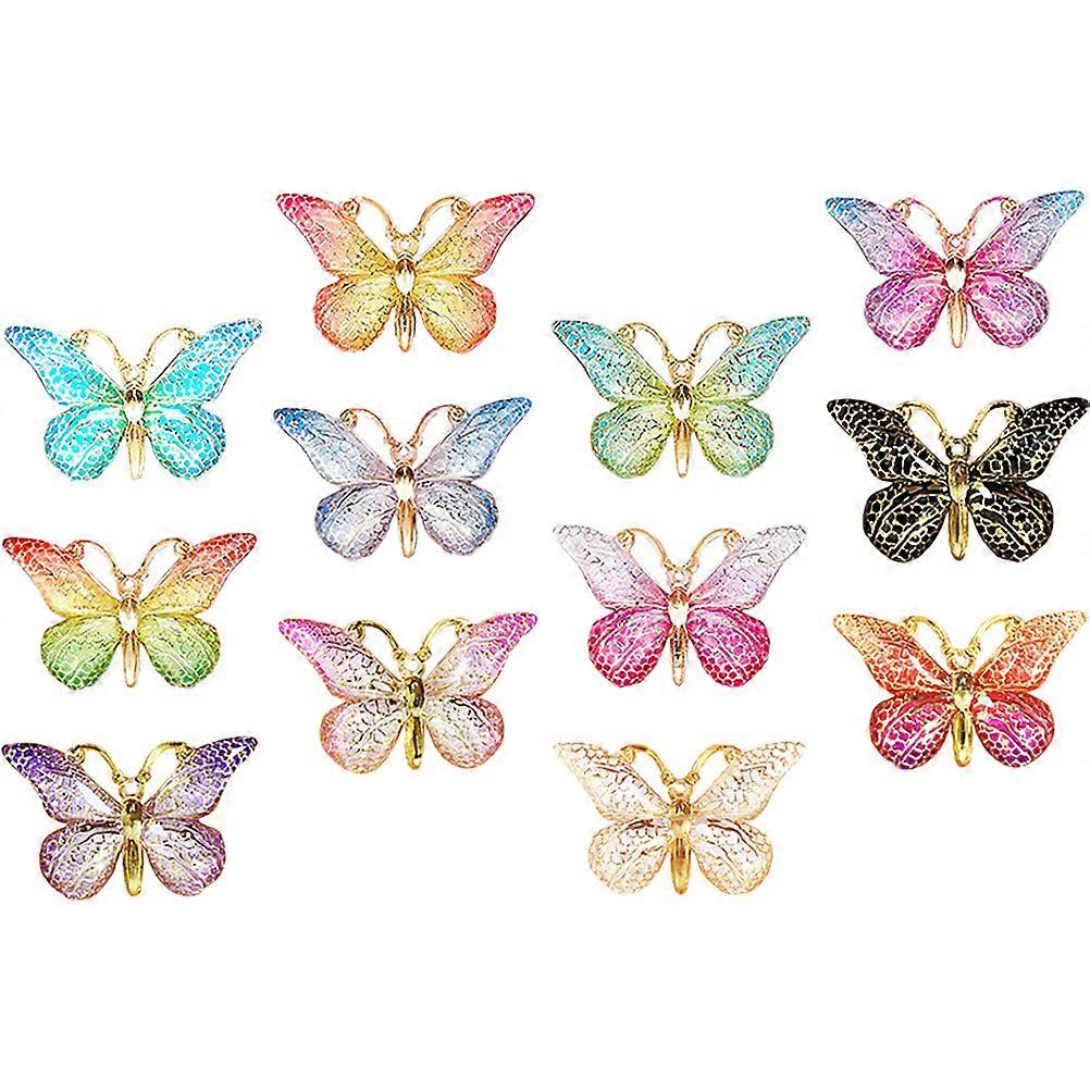 Assorted Color Butterfly Thumbtacks 12Pcs Multi-Function Push Pin for Office