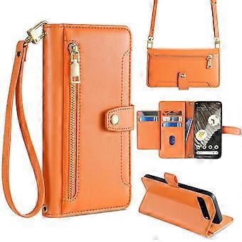 GUOMAI Wallet Case For MOTO G54 5G / MOTO G84 5G Phone Case,PU Leather Crossbody Flip Cover , Card Slots & Zipper Pocket, With Strap & Wristlet