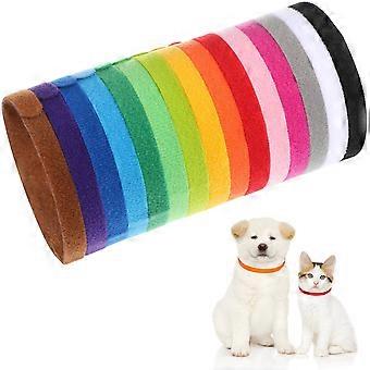 15 STKS Pasgeboren Huisdier ID Halsbanden Multi-color Huisdier Identificatie Halsband Dubbelzijdige Stapel Huisdier ID Halsbanden voor Huisdier Kitten Puppy Gebruik Gemengde Stijl 15 Kleuren