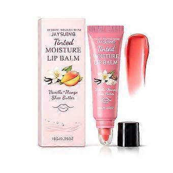 Getinte hydraterende lippenbalsem met sheaboter, vanille- en mango-extract, hydraterende lippenbalsem voor droge, schrale lippen, verzorging voor een stralende lip, 10 g