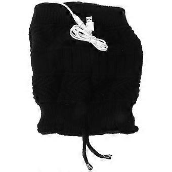 Gorro calefactable USB, gorro de invierno calefactable para uso en exteriores, gorro de felpa negro.