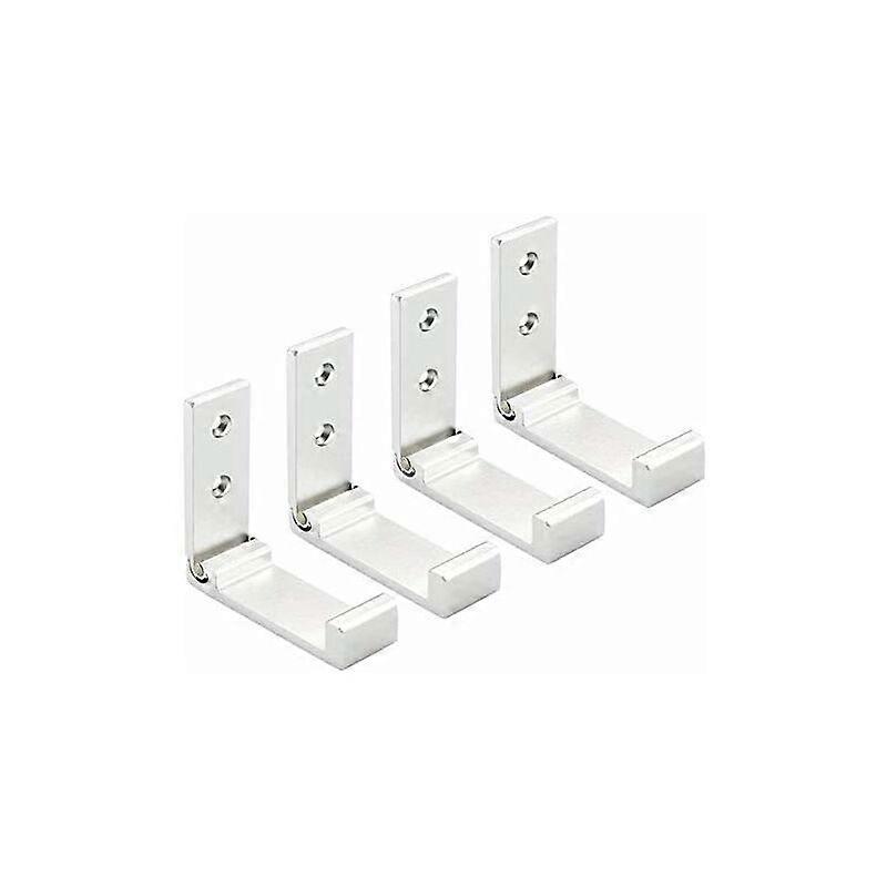 3pcs Folding Hook Foldable Coat Hook for Clothes Bathroom (Silver)