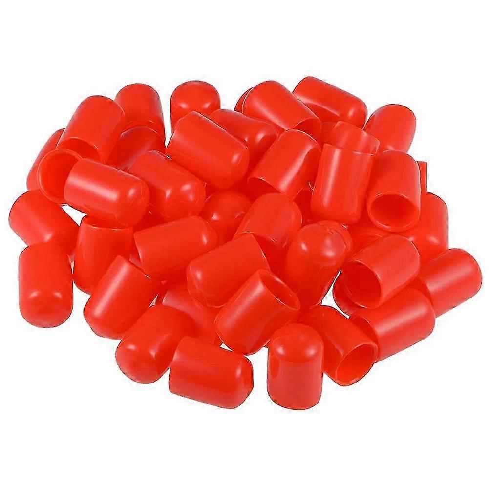 12mm Inner Diameter Round PVC Pipe Screw Thread Protective End Caps 100Pcs