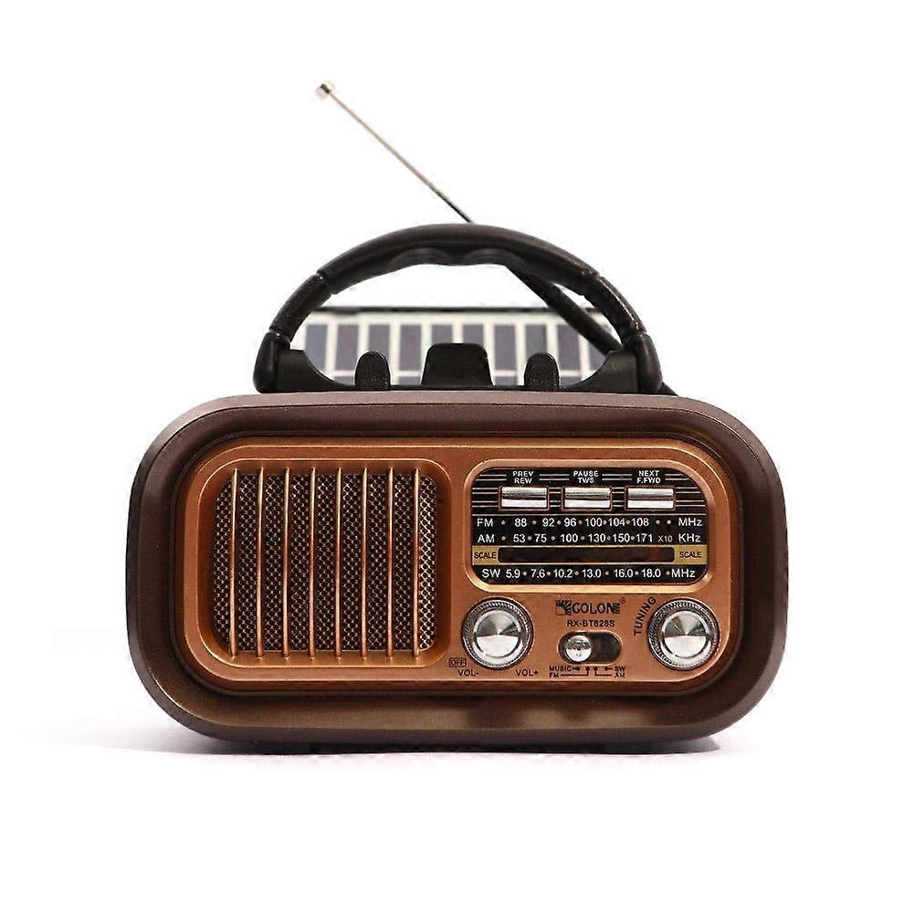Solar Bluetooth Speaker Multi-Interface Retro Portable Coffee
