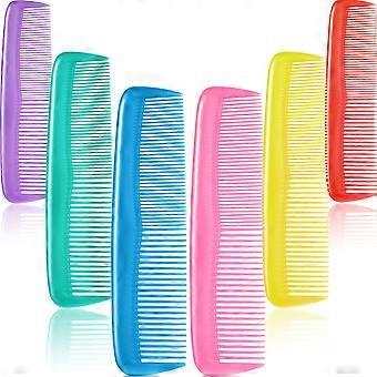 12 Pieces Colorful Hair Combs Set for Kids Women Men Colorful Plastic Fine Dressing Comb (Yellow, Purple, Green, Blue, Red, Pink)