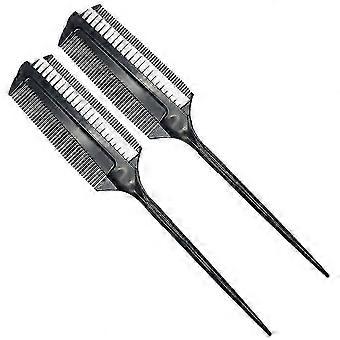 2pcs Double Sided Hair Coloring Brushes Hair Comb Hair Treatment Comb Hair Dye Brush Portable Hair Tint Brush for Home DIY Salon Baber