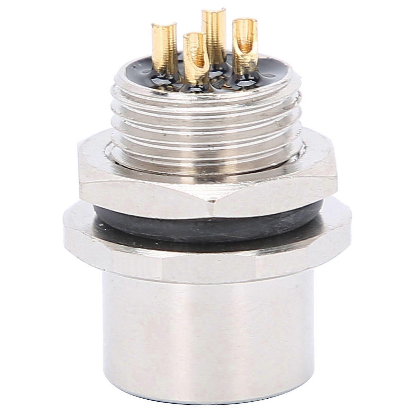 Waterproof Connector Thread Panel Front Mounting Socket Electrical Circuit Accessories M12?B?S4