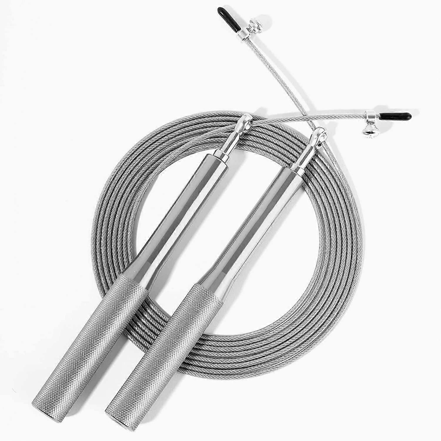 Extra Strong Steel Skipping Rope|Adjustable & Lightweight,Silver