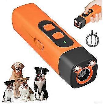 Rechargeable Ultrasonic Dog Bark Deterrent Device - 3 Frequency Anti Barking Control with LED Flashlight for Small Large Dogs