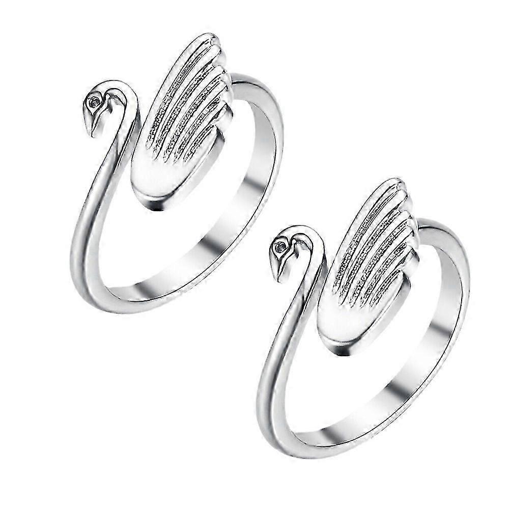 2PCS Adjustable Swan Shape Knitting Loop Premium Durable Knitting Crochet Ring