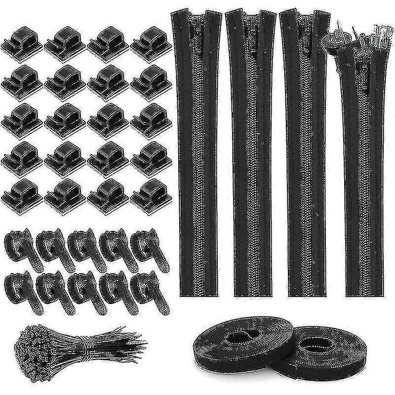 Split Cable Sleeves With Self Adhesive Cable Clips, Self Adhesive Tie Rolls
