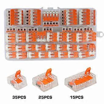 75Pcs Compact Lever Nut Splicing Connectors for Solid, Stranded & Flexible Wires - Model 221-412