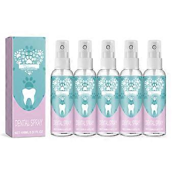 1/2/3/4/5pcs Dental spray for dogs and cats, dental spray for fresh breath, against bad breath, teeth cleaning and tartar removal