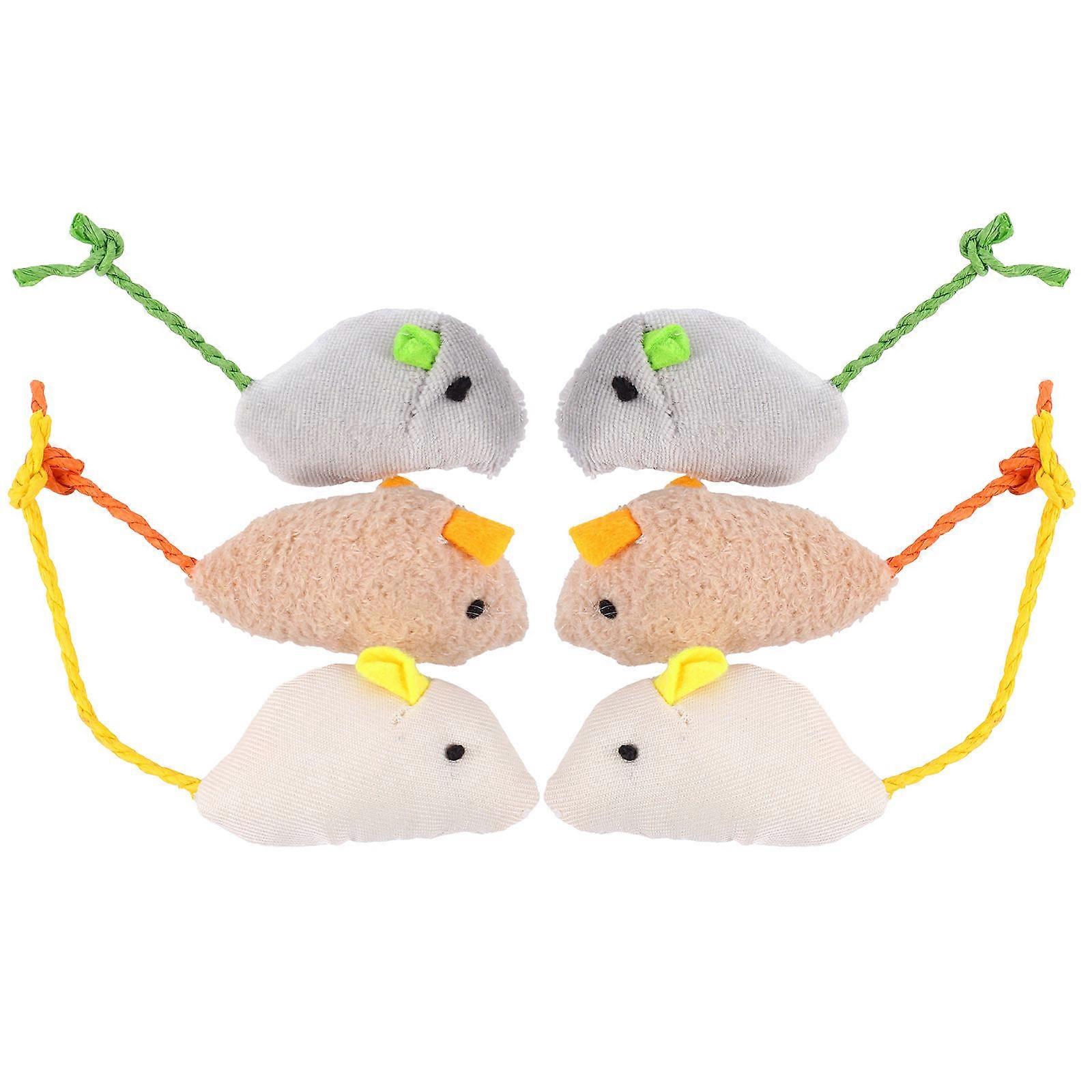 Cat Toy Durable Plush Mouse Toy for Interactive Play 6Pcs Kit