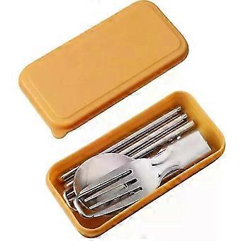 304 Acier inoxydable Cuillère à souder Vaisselle créative Extérieur Portable À Trois Plis Cuillère Fourchette Voyage Pliante Matériel de camping