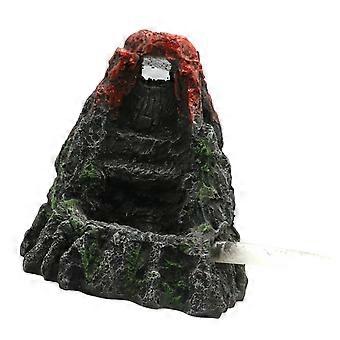 Desktop Water Display Accent With Cave Form and Rock Texture, Fish Tanks Volcano Ornament for Home Scene, Small Space and Indoor Use Daily Home