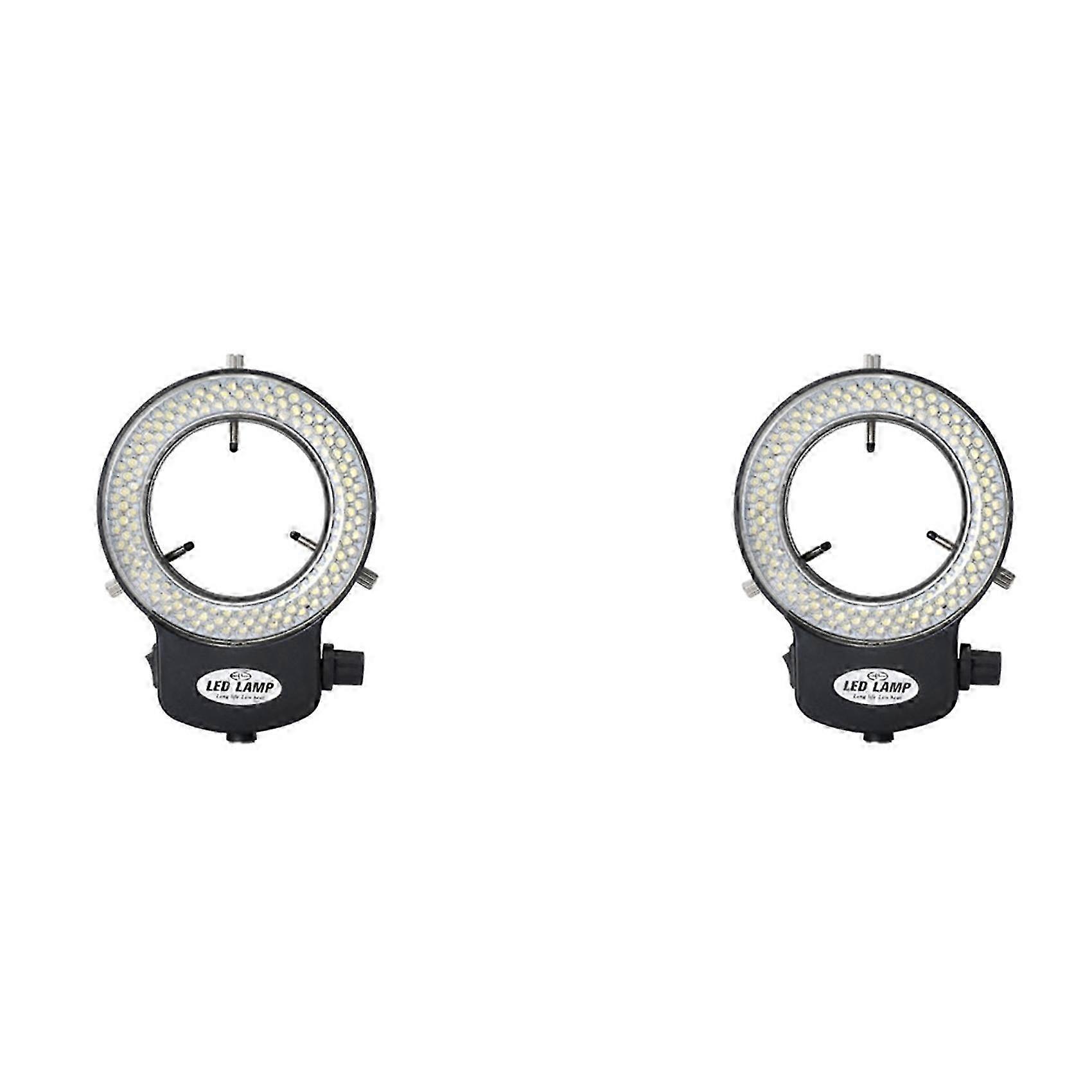 2X Microscope Light- Ring Light Adjustable 144 Lamp Beads LED Light Source Industrial Microscope Ring EU Plug