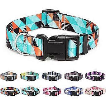 Verstellbares Nylon-Hundehalsband mit Mustern, weiches, bequemes Haustierhalsband für kleine, mittelgroße Hunde (S, Pfeil)