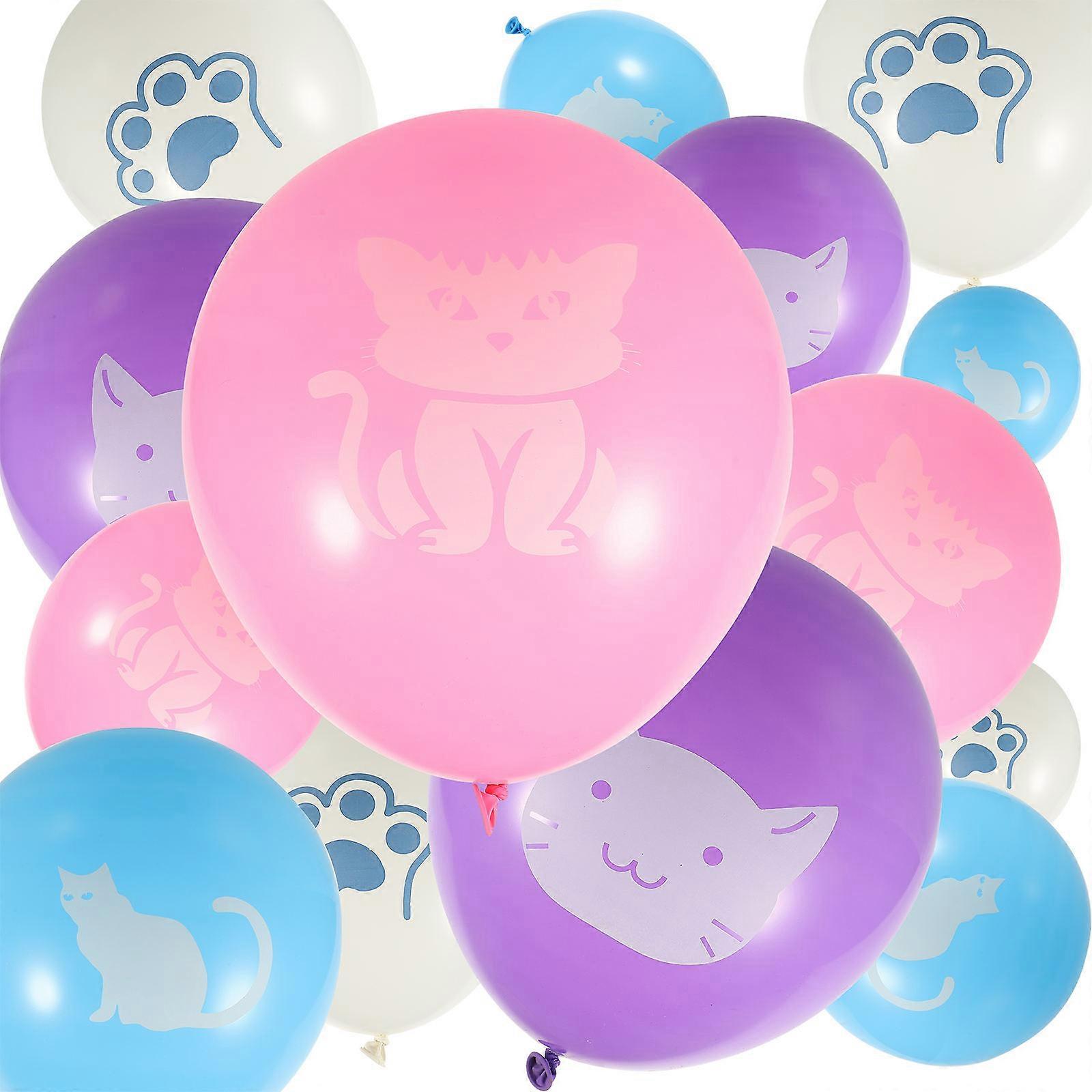 Multi-Function Cat Balloons Assorted Color Latex Balloon Set 40Pcs for Party