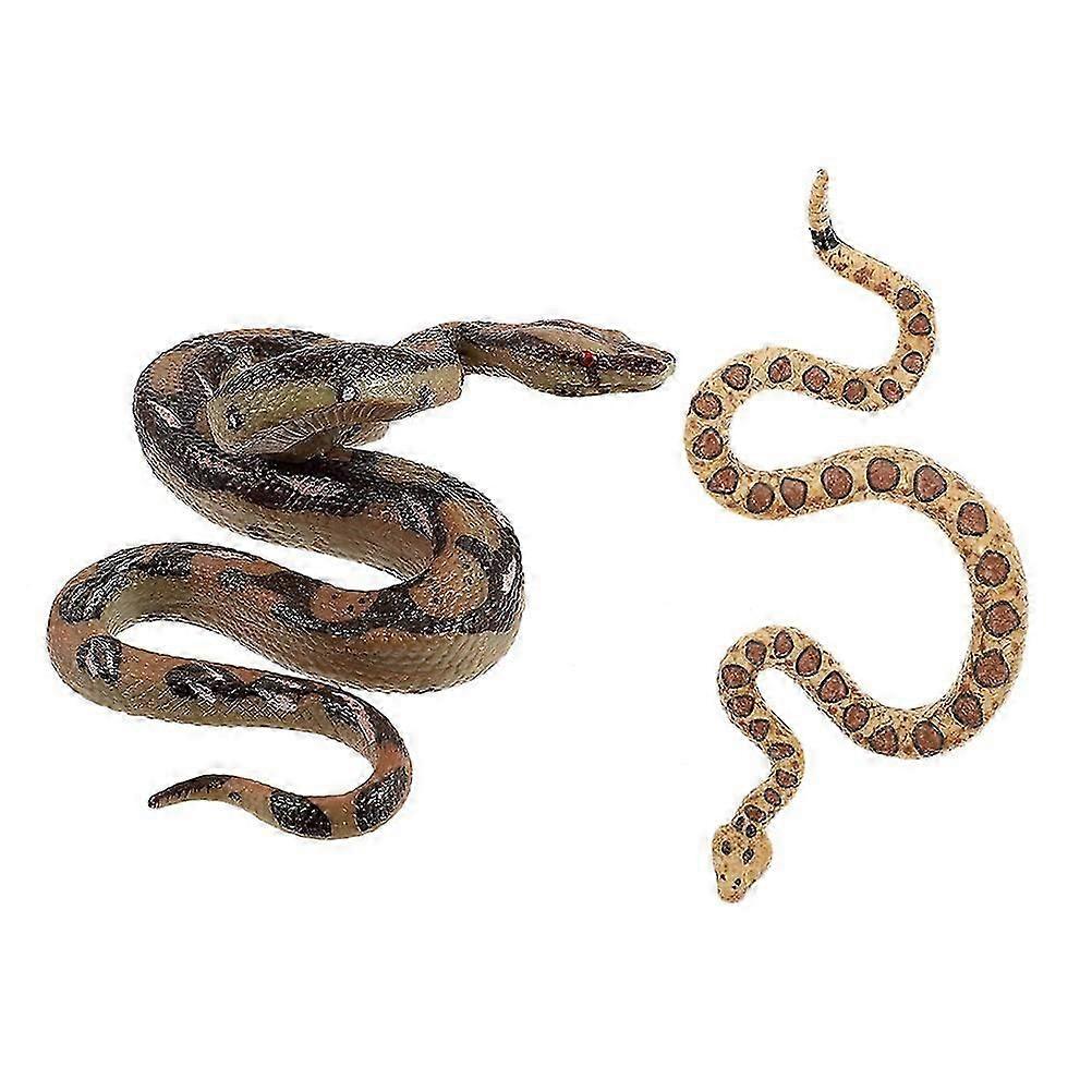 2pcs Realistic Snake Models for Halloween Craft Decorations Educational Props