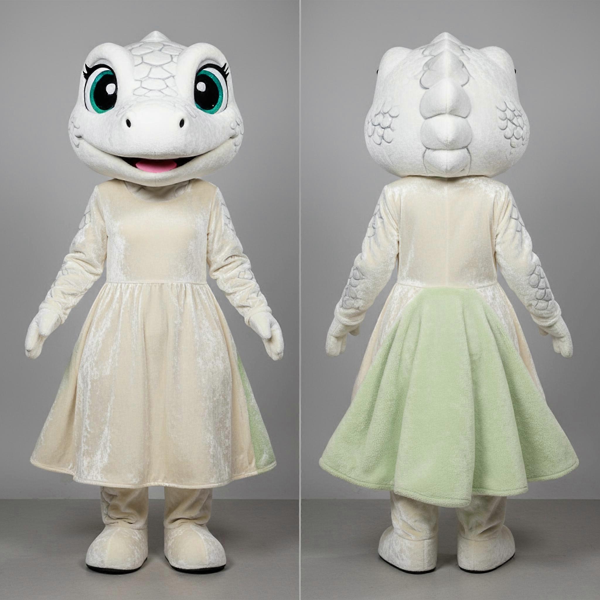 MASTICOT Ivory Velvety Lizard Mascot
