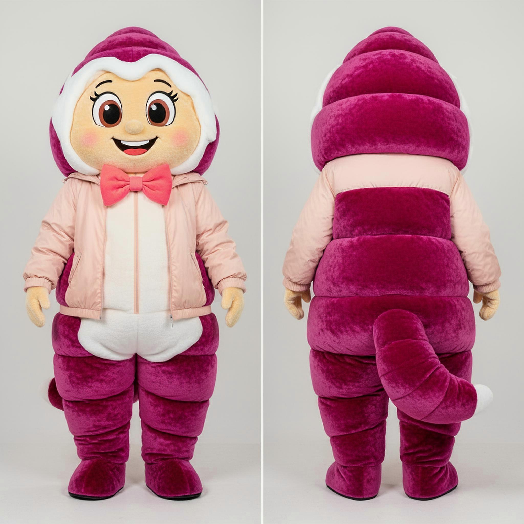 MASTICOT Magenta Fluffy Croissant Mascot