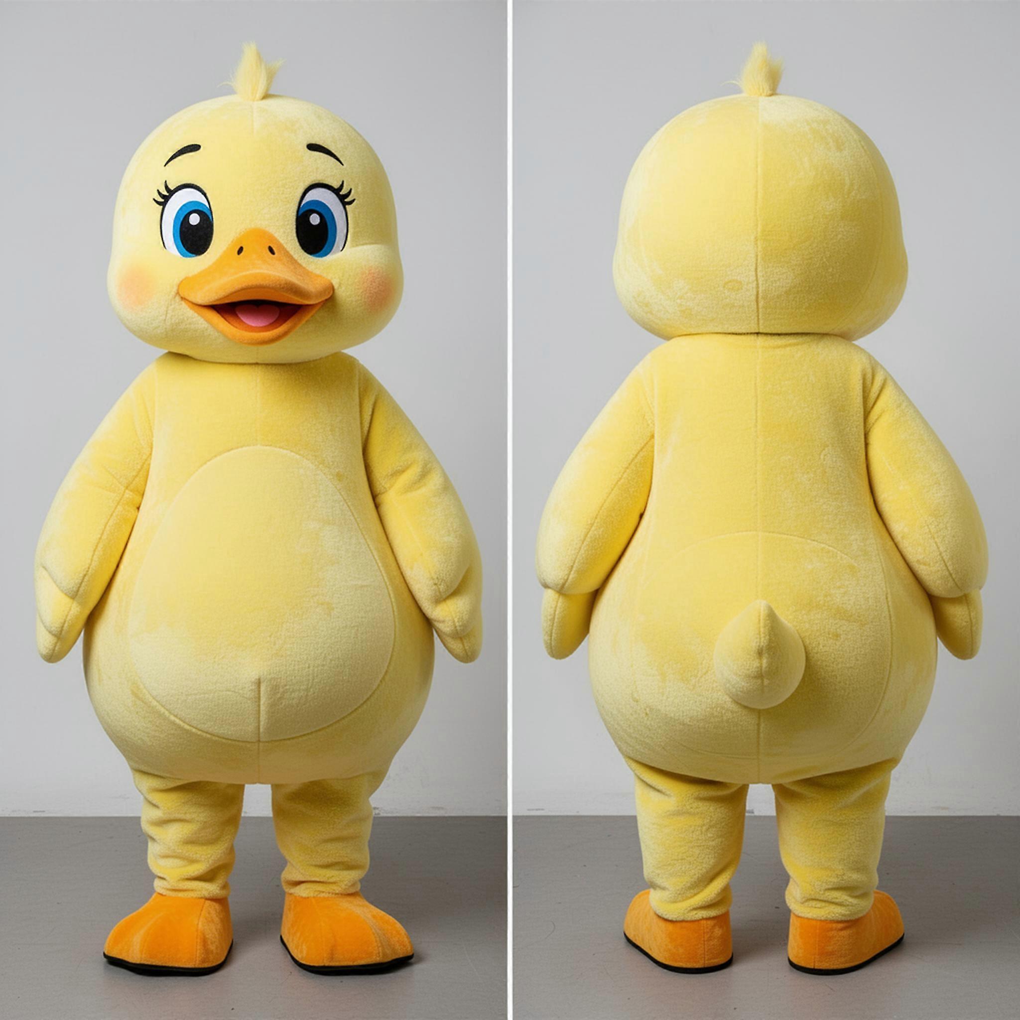 MASTICOT Lemon Yellow Fluffy Gosling Mascot