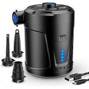Elektrische Luftpumpe, 5000 mAh Akku, Luftmatratzen-Inflator mit 3 Luftdüsen, Schnell-Inflator für Schlauchboot / Luftmatratze