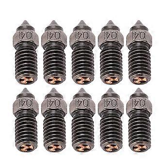 10PCS 0.4mm Extruder Nozzles High Flow Hot End Hardened Steel Nozzle Replacement for Neptune 3D Printer