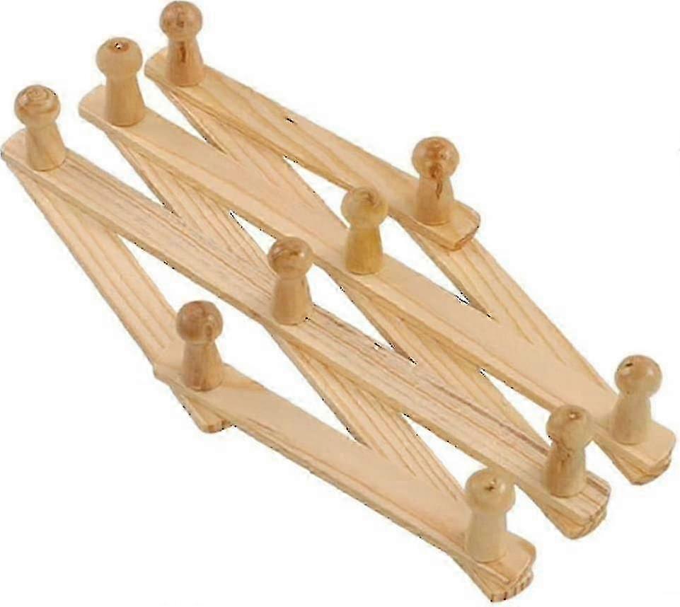 Adjustable Natural Wood Wall Peg Rack