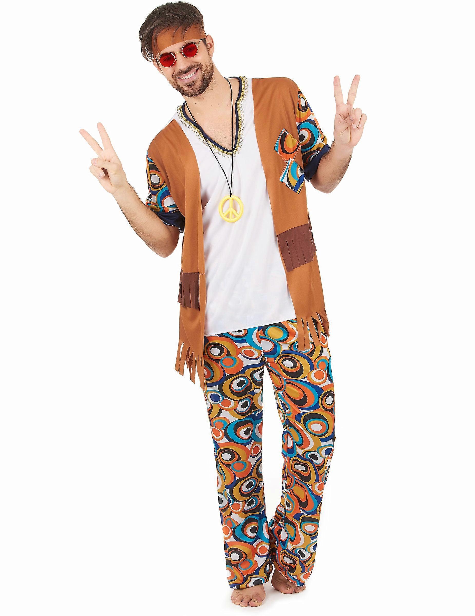 Hippie costume with round patterns for men