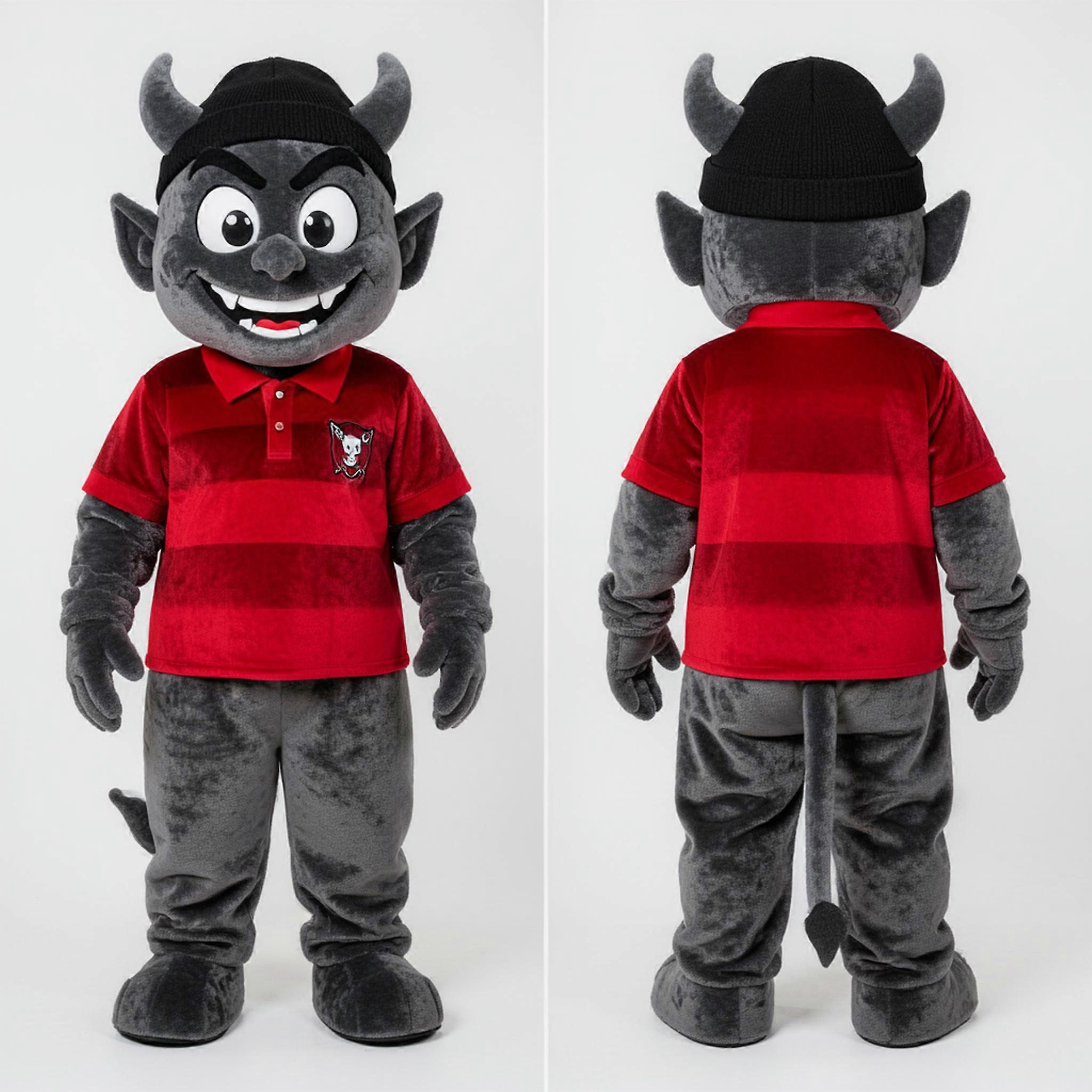 MASTICOT Charcoal Gray Mischievous Devil Mascot