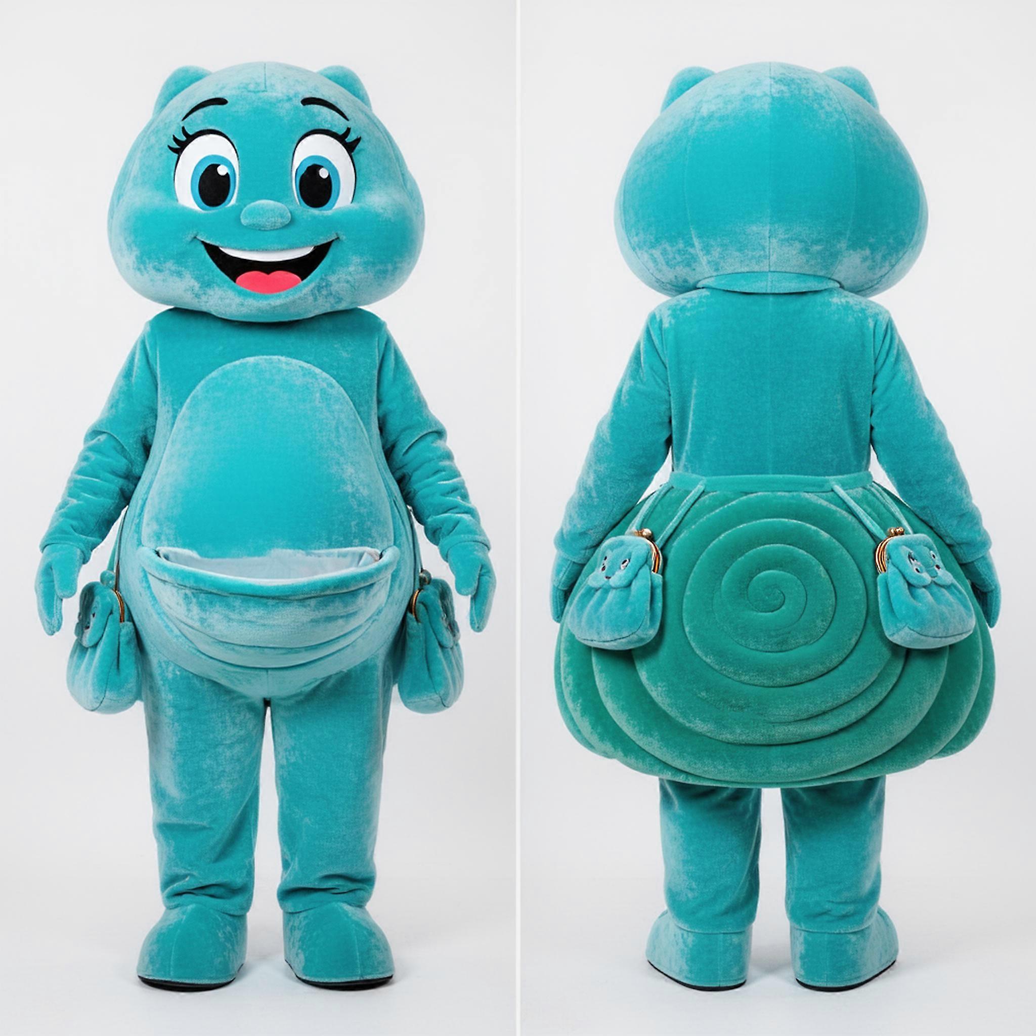 MASTICOT Cyan Clam Shaped Clam Chowder Mascot