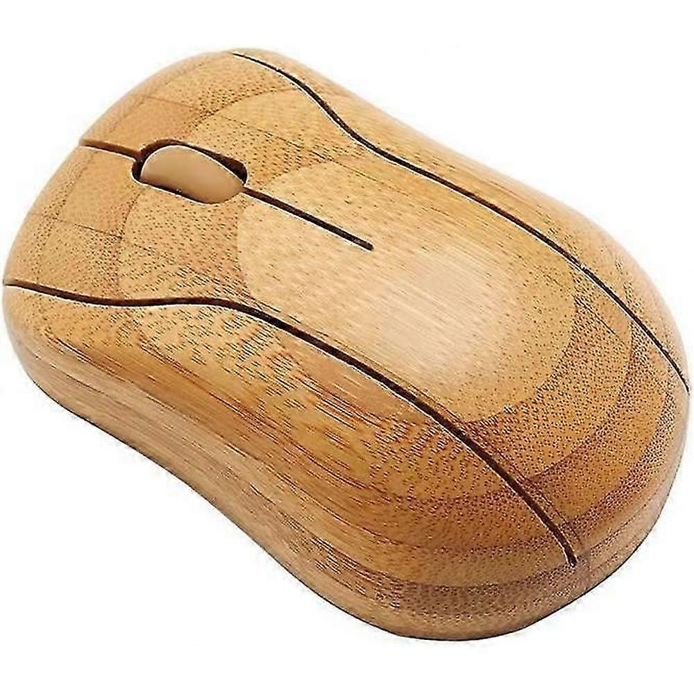 Wireless Optical Bamboo Mouse, USB Receiver, Compatible with Laptops, Computers