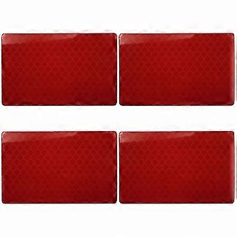 Self Adhesive Reflective Tape Stickers 4 Pcs Red 169 for Car, Vehicle, Bicycle, Clothing, Bag Night Visibility