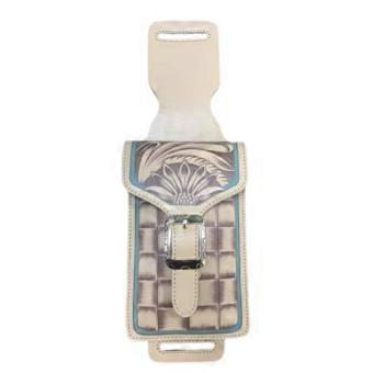 Saddle Bag for Equestrian Phone Holder with Western Floral Pattern and Durable