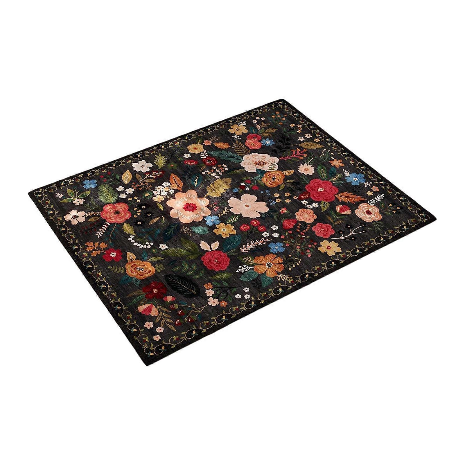 Washable Soft Floral Indoor Entry Mat