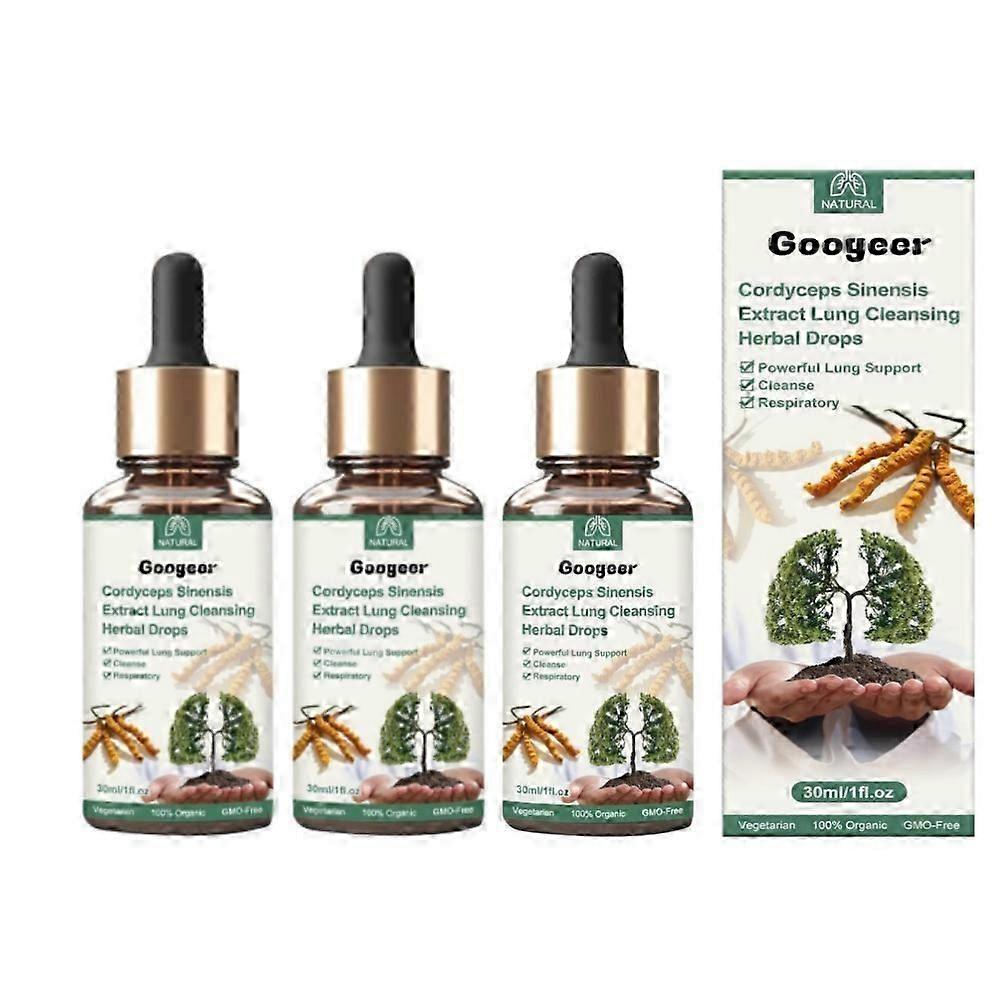 3x Cordyceps Sinensis Extract Lung Cleansing Drops 30ml