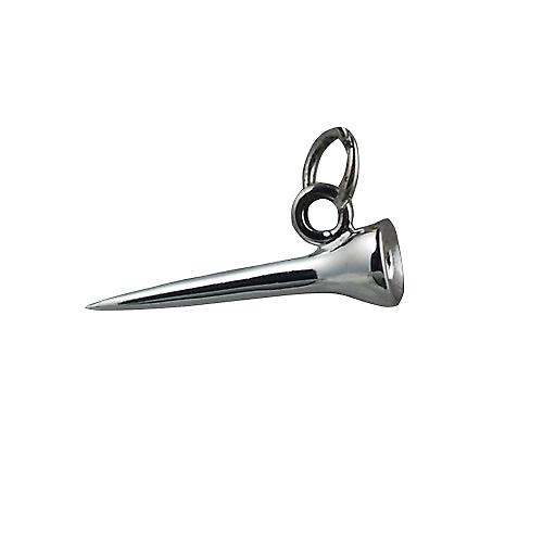 Silver 21x6mm Golf Tee Pendant or Charm