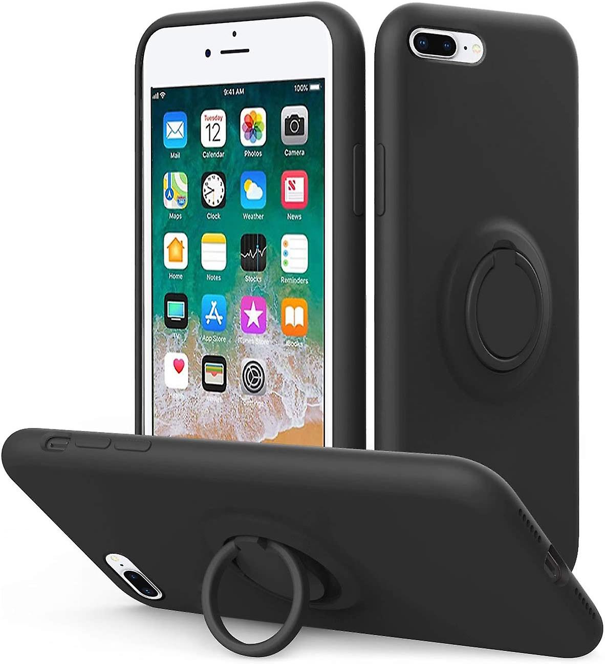 für iPhone 8 Plus Hülle, iPhone 7 Plus Hülle Ständer | Flüssiges Silikon | 10ft Fallgetestetes Schutzmaterial, Mikrofaserfutter Stoßfeste Ganzkörperabdeckung Cas