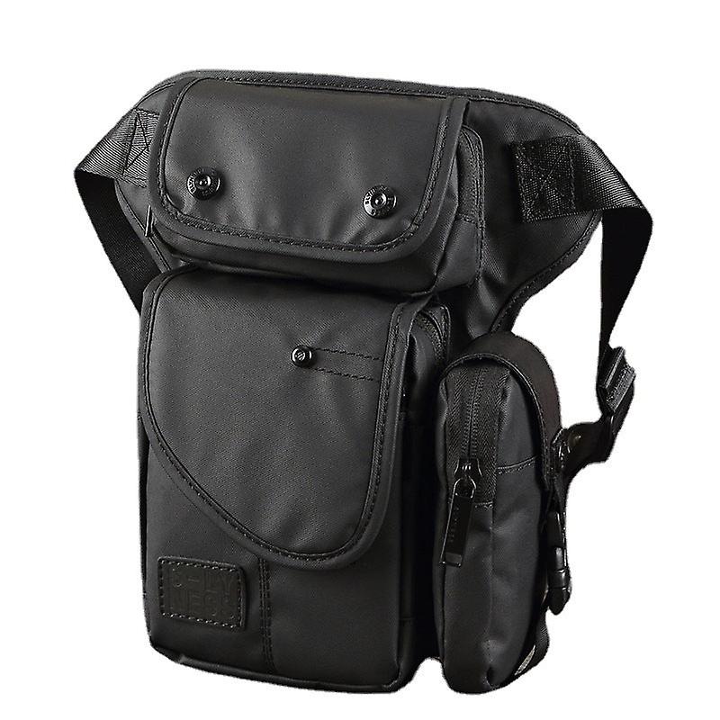Tackle Bag Fishing Large Capacity Waterproof Nylon Fanny Pack Black Casual Messenger