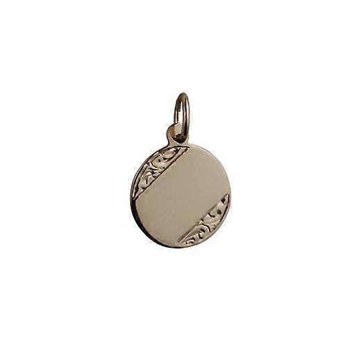 9ct Gold 13mm hand engraved round Disc