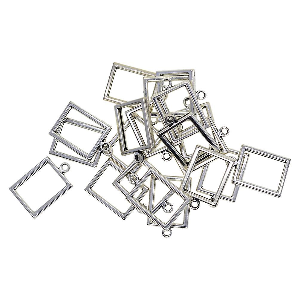 Alloy Rectangle Blank Cabochon Settings/ Pendants Base  20pcs Antique Silver