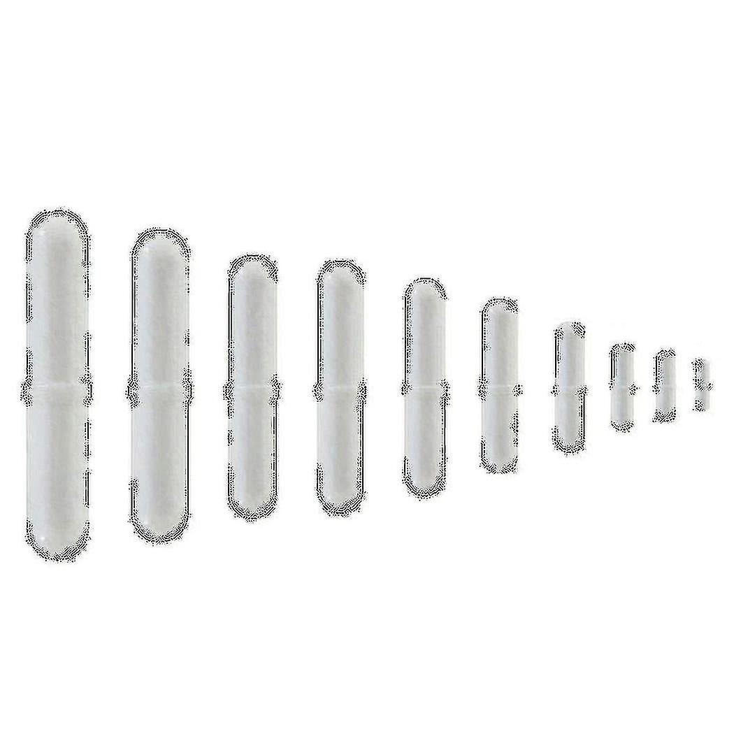 10pcs Ptfe المغناطيسي التحريك خلاط تحريك شريط الدوران تحريك لمختبر استخدام اللون الأبيض