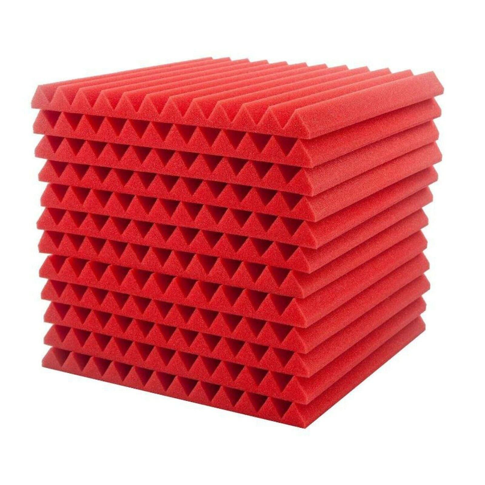 12Pcs Sound-absorbing Foam Wall Home Scene Layout Indoor Sound-absorbing Cotton | Red