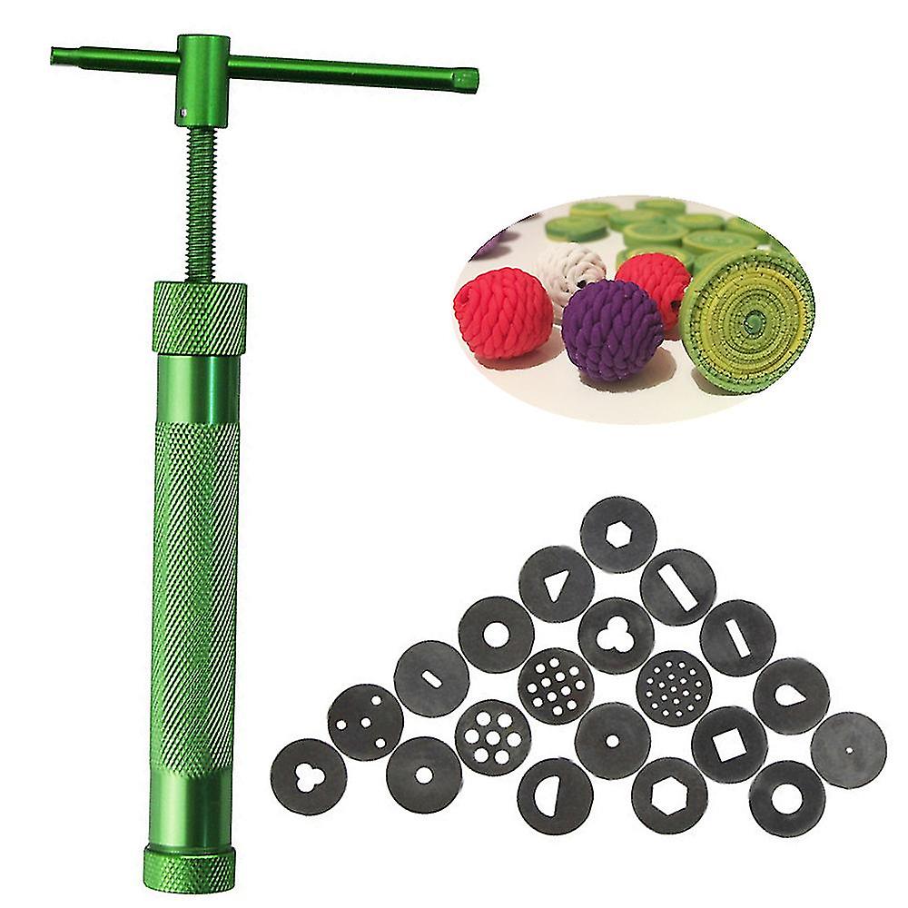 Portable Polymer Clay Gun Extruder Sculpey Sculpting Tool With 20 Interchangeable Discs